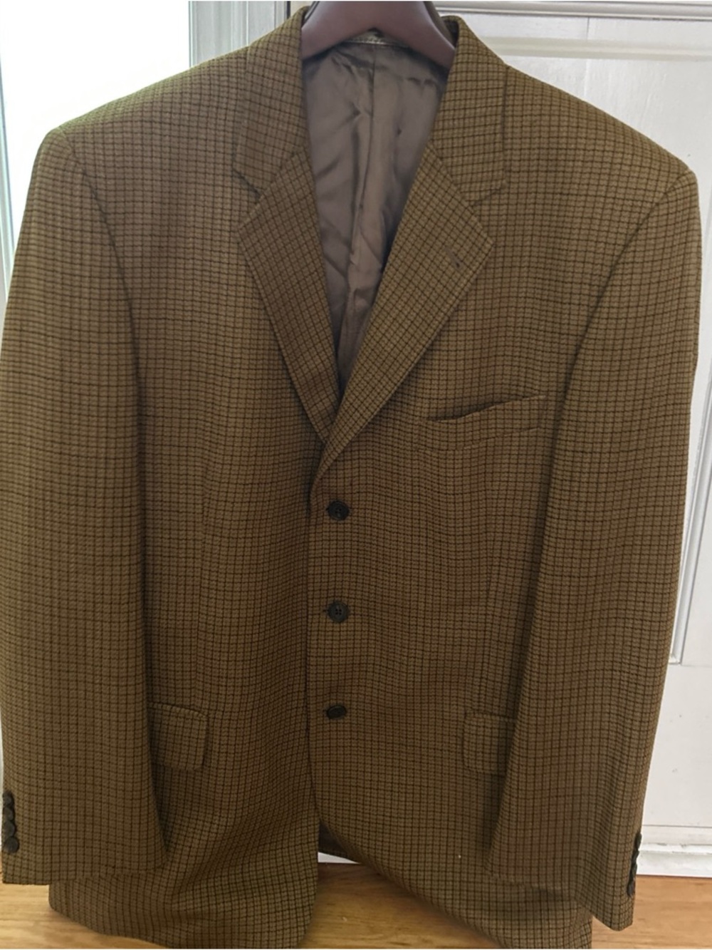 Joseph Abboud Men's Brown Check Blazer - Classic Tailored Jacket 44R